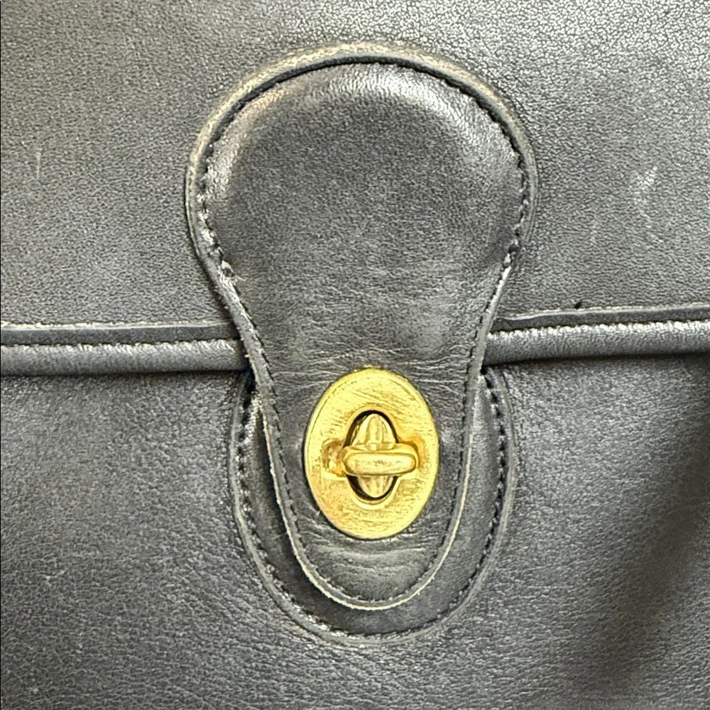 Vintage 90s COACH Willis Black Leather Crossbody Shoulder Bag Purse USA 1602-339 - Picture 11 of 16